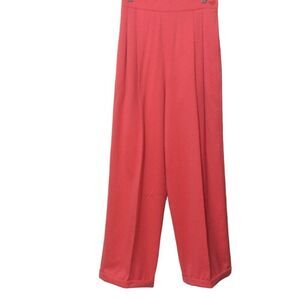 Vintage Pink Pants Made in Italy Wool High Waist Trouser Pants Pleat Cuff 0